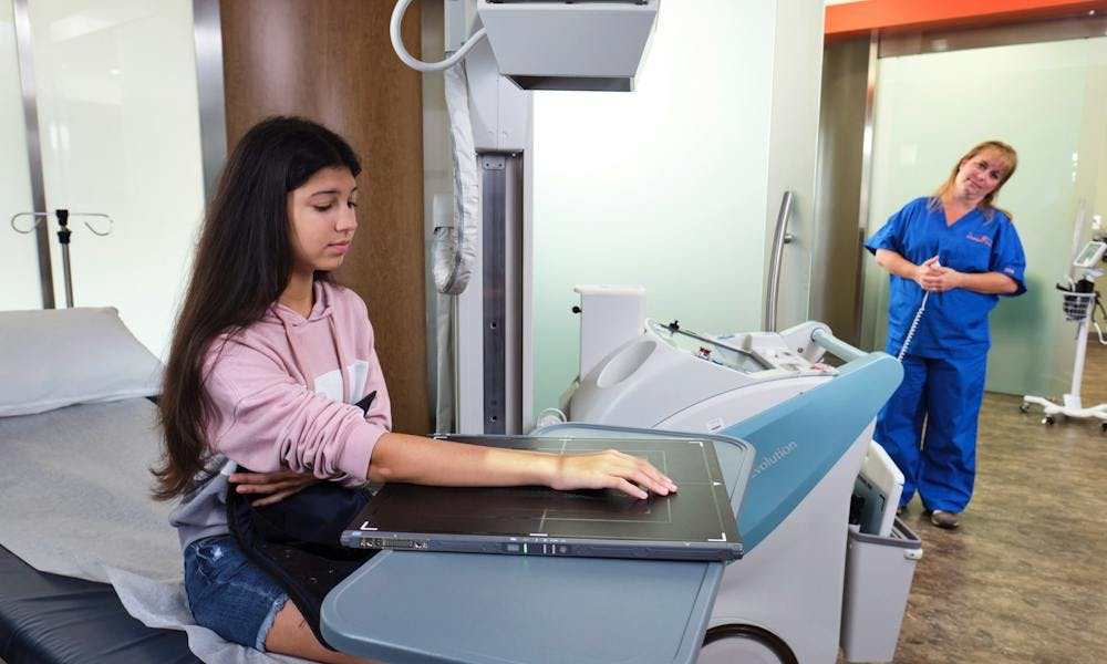 Patient receiving x-ray at a GoHealth Center